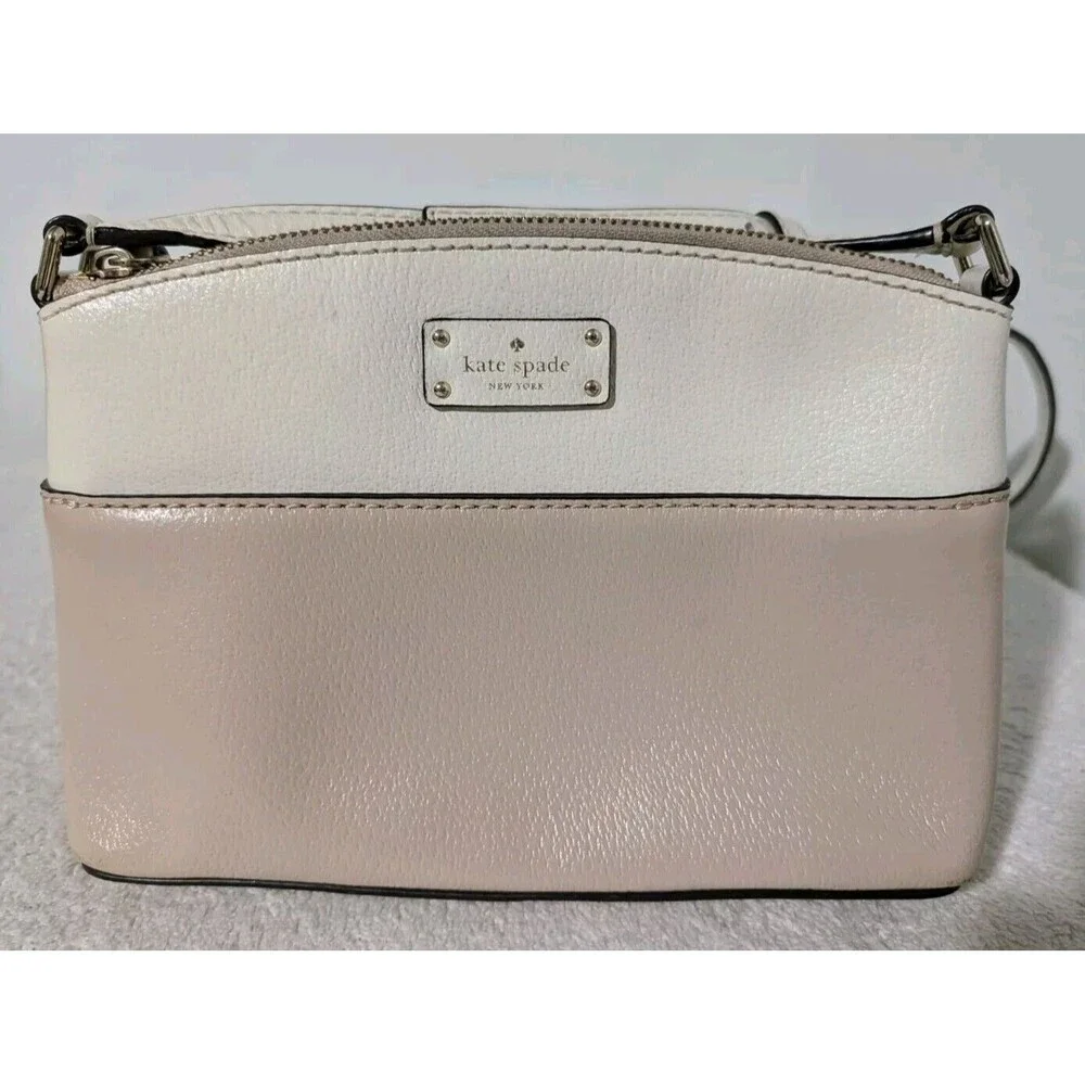 Kate Spade New York Crossbody Grove Street Millie Pebbled Leather Pink White - Picture 2 of 14